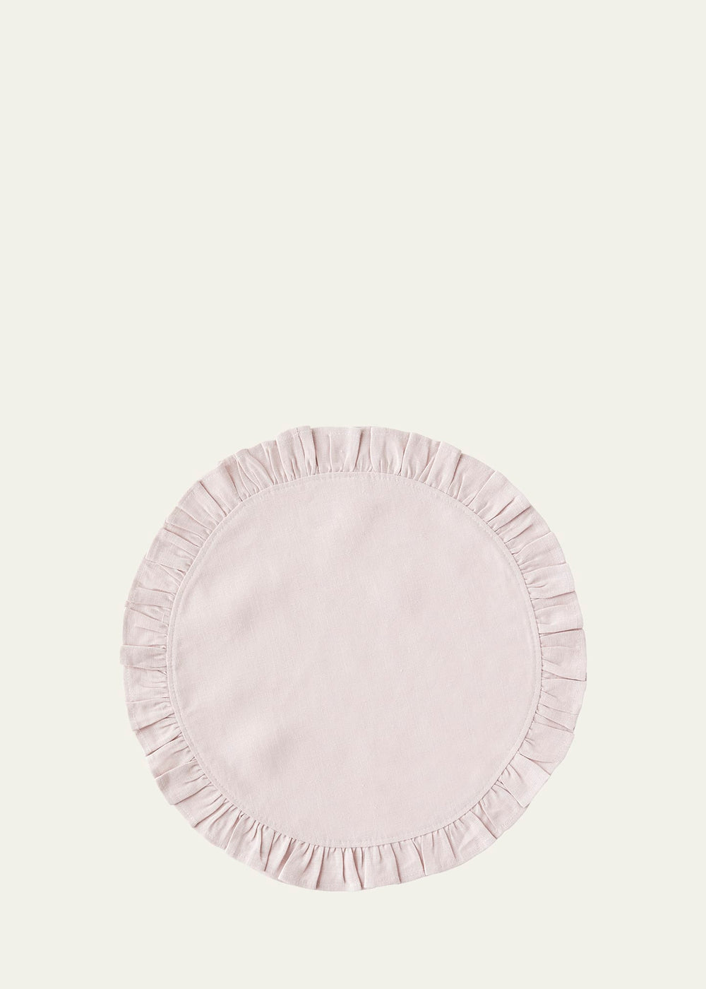 Round Ruffle Plain Cotton Placemats, Set - Aura living
