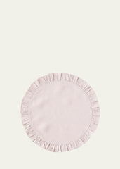 Round Ruffle Plain Cotton Placemats, Set - Aura living