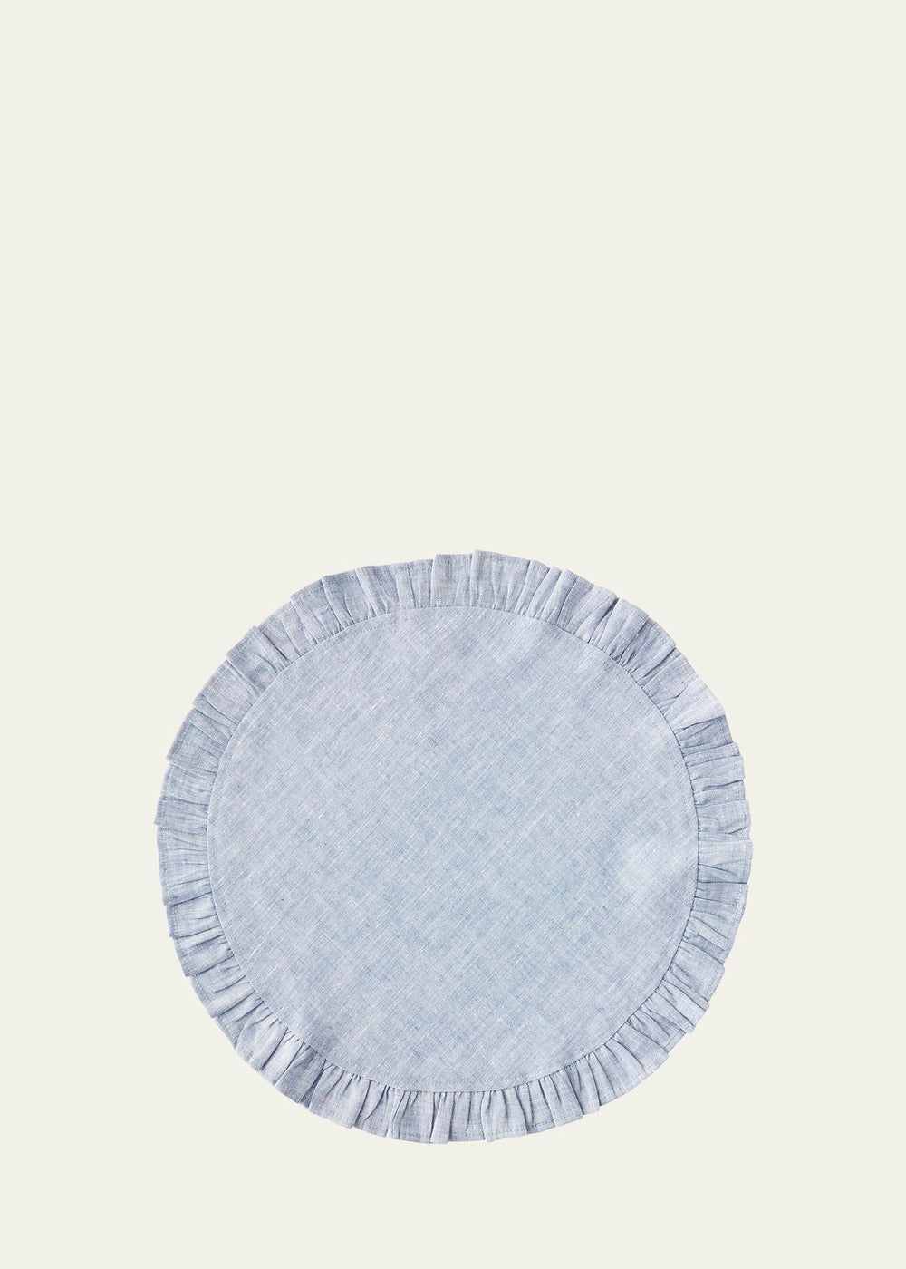 Round Ruffle Plain Cotton Placemats, Set - Aura living