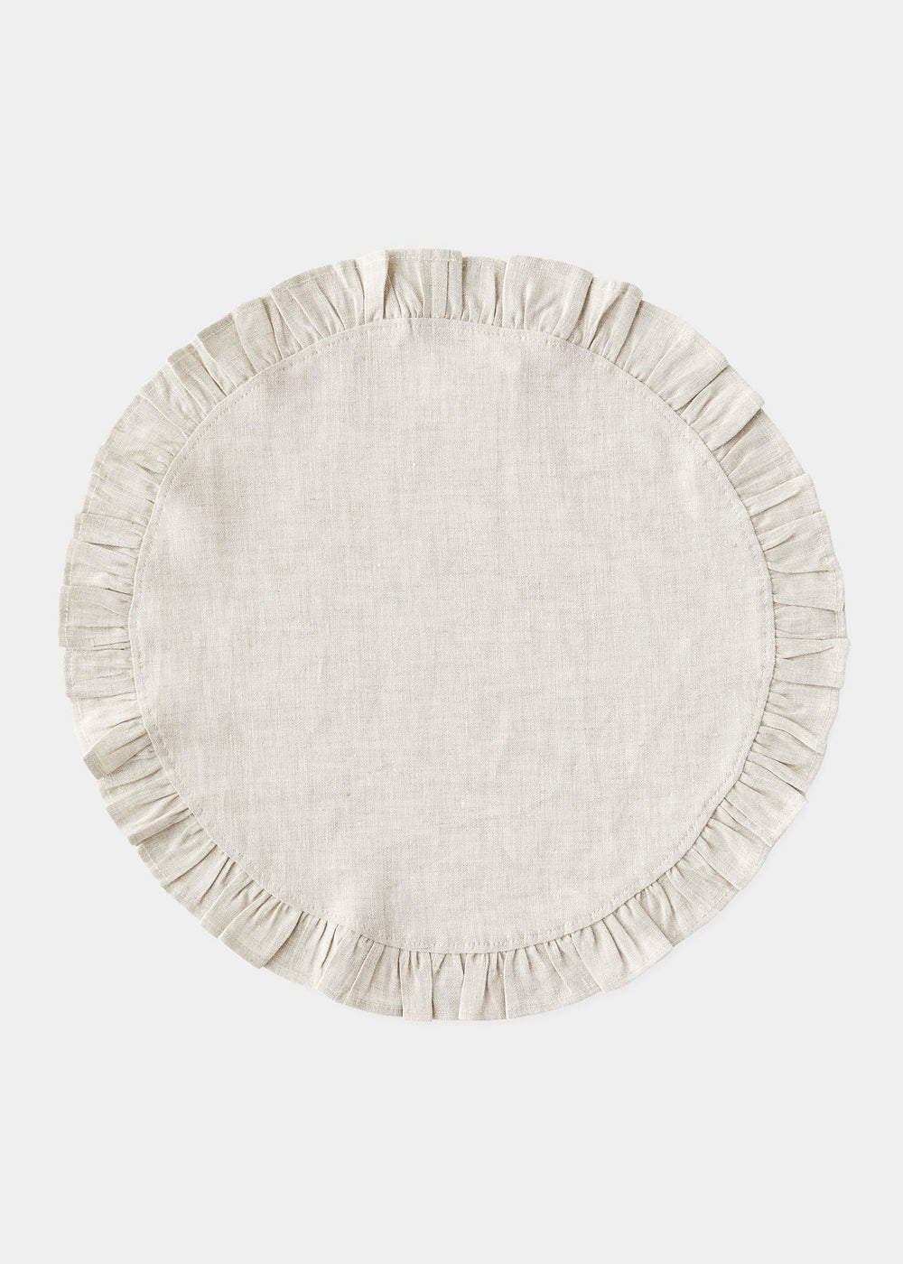 Round Ruffle Plain Cotton Placemats, Set - Aura living