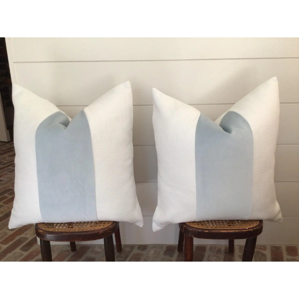 Packof 2 Classic Espresso Velvet Panel With Oatmeal Cotton Cushions - Aura living