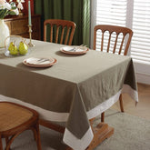 Decorative Tablecloth - Dark Beige With White Bordered - Aura Living