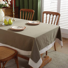 Decorative Tablecloth - Dark Beige With White Bordered - Aura living