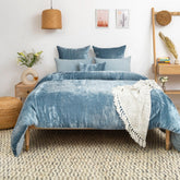 Luxury Velvet Duvet Cover Set - Slat Blue - Aura living