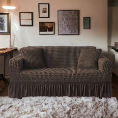 Persian Sofa Covers- Lycra Bubble - Dark Brown