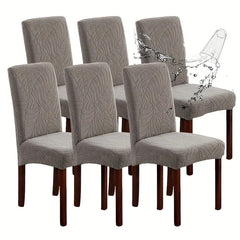 Soft Velvet Wave Design Fitted Dinning Chair Covers Light grey