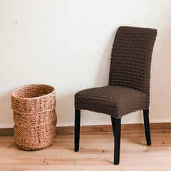 Bubble Style Fitted Dining Chair Cover |Brown