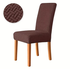 Thickend Velvet Strip Design Fitted Dinning Chair Covers Brown