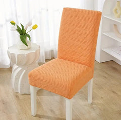Thickend Velvet Strip Design Fitted Dinning Chair Covers Chopper