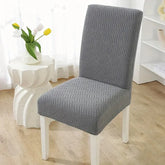 Thickend Velvet Strip Design Fitted Dinning Chair Covers Grey