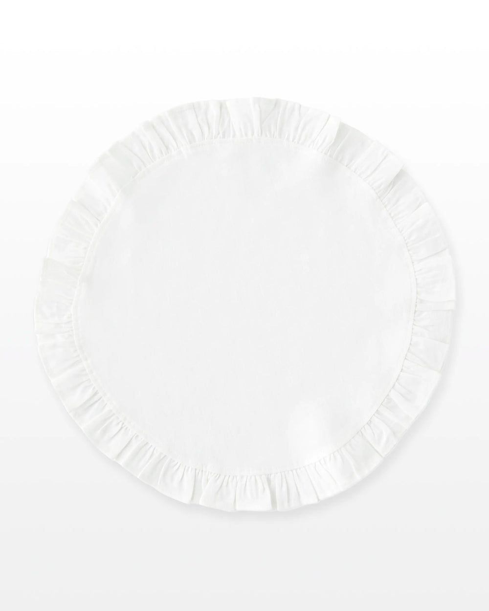 Round Ruffle Plain Cotton Placemats, Set - Aura living