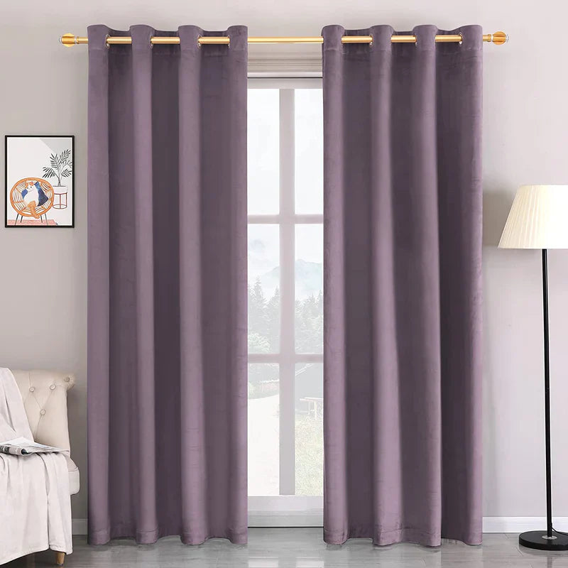 Purple Premium Quality Velvet Curtain -1 Pane - Aura living