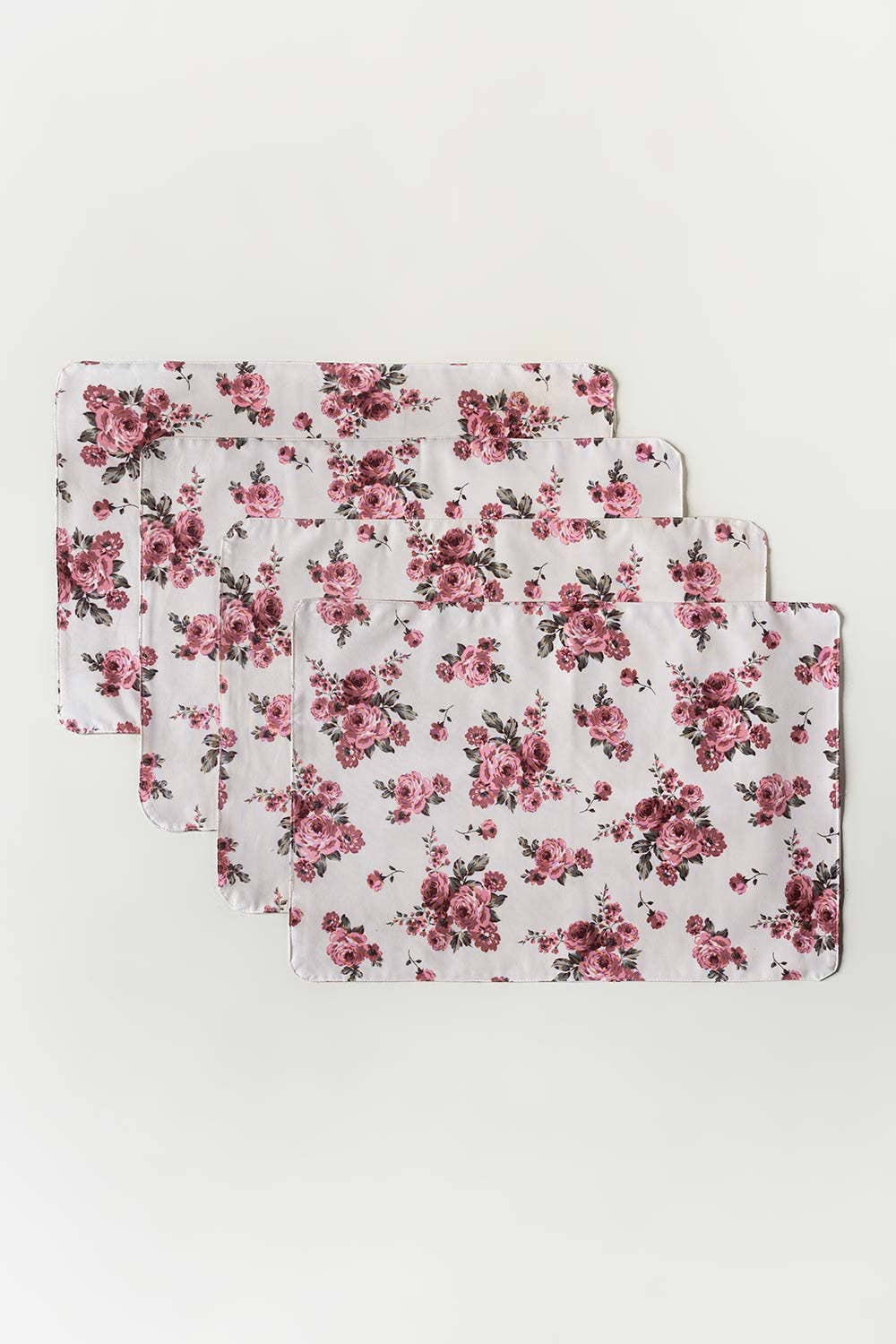 Waterproof Cotton Table Mat Set - Rose Garden Red - Aura living