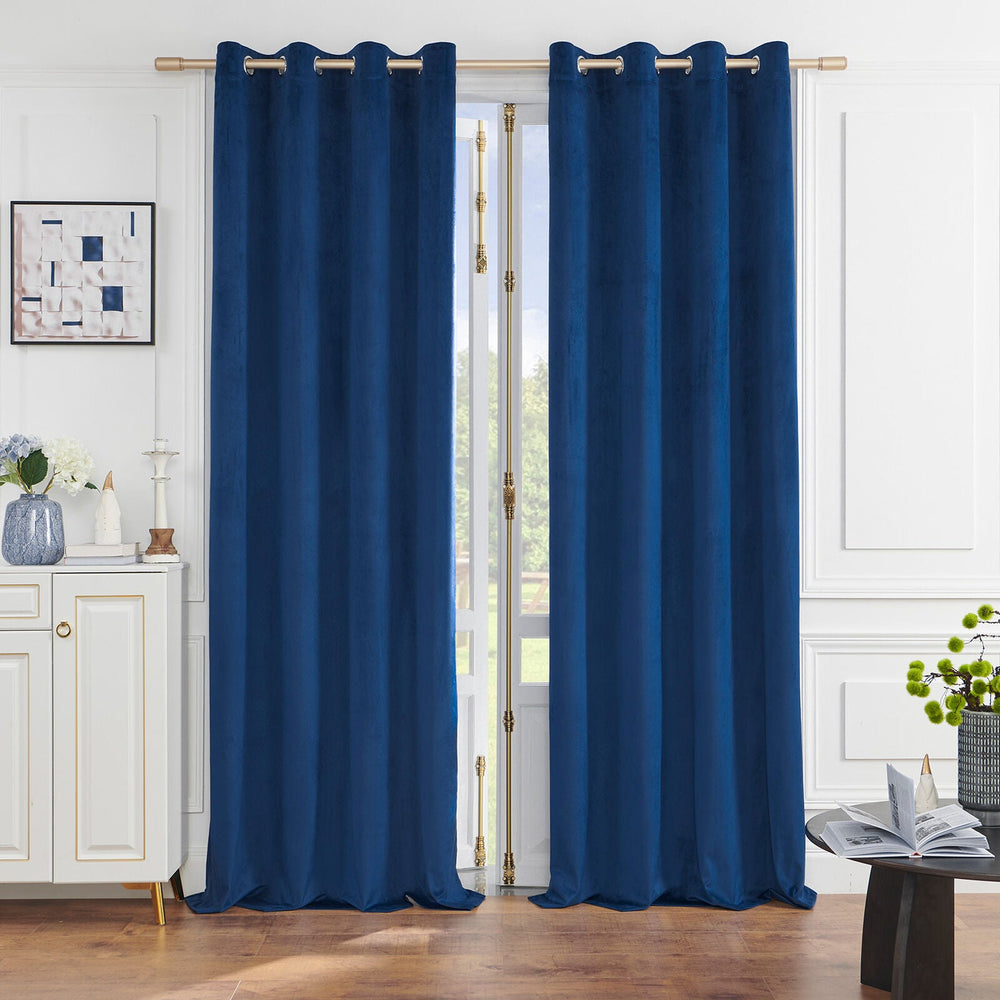 Royal Blue Premium Quality Velvet Curtain -1 Panel - Aura living