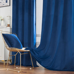 Royal Blue Premium Quality Velvet Curtain -1 Panel - Aura living
