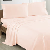 Plain Cotton Bed sheet Set - Peach - Aura Living