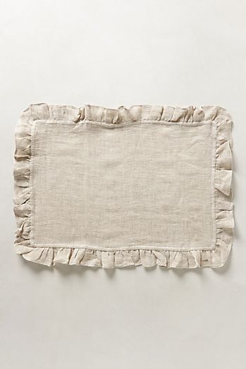 Luxury Cotton Dinning Set With Frilld - White