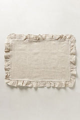 Luxury Cotton Dinning Set With Frilld - White