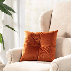 Square Velvet Cushion Covers With Button - Aura Living