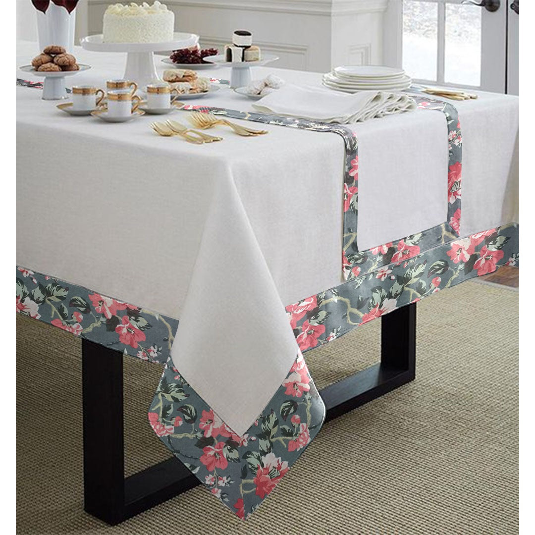 Cotton Dinning Set with Print Bordered- Flowrence