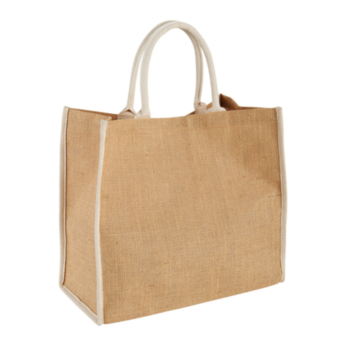 Jute Tote Shopping  Bag With Black gazette