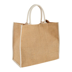 Jute Tote Shopping  Bag With Black gazette