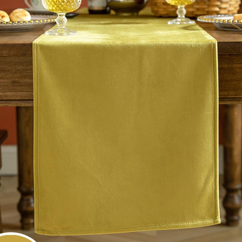 7 Pcs Velvet Table Runner Set- Teal Green - Aura living