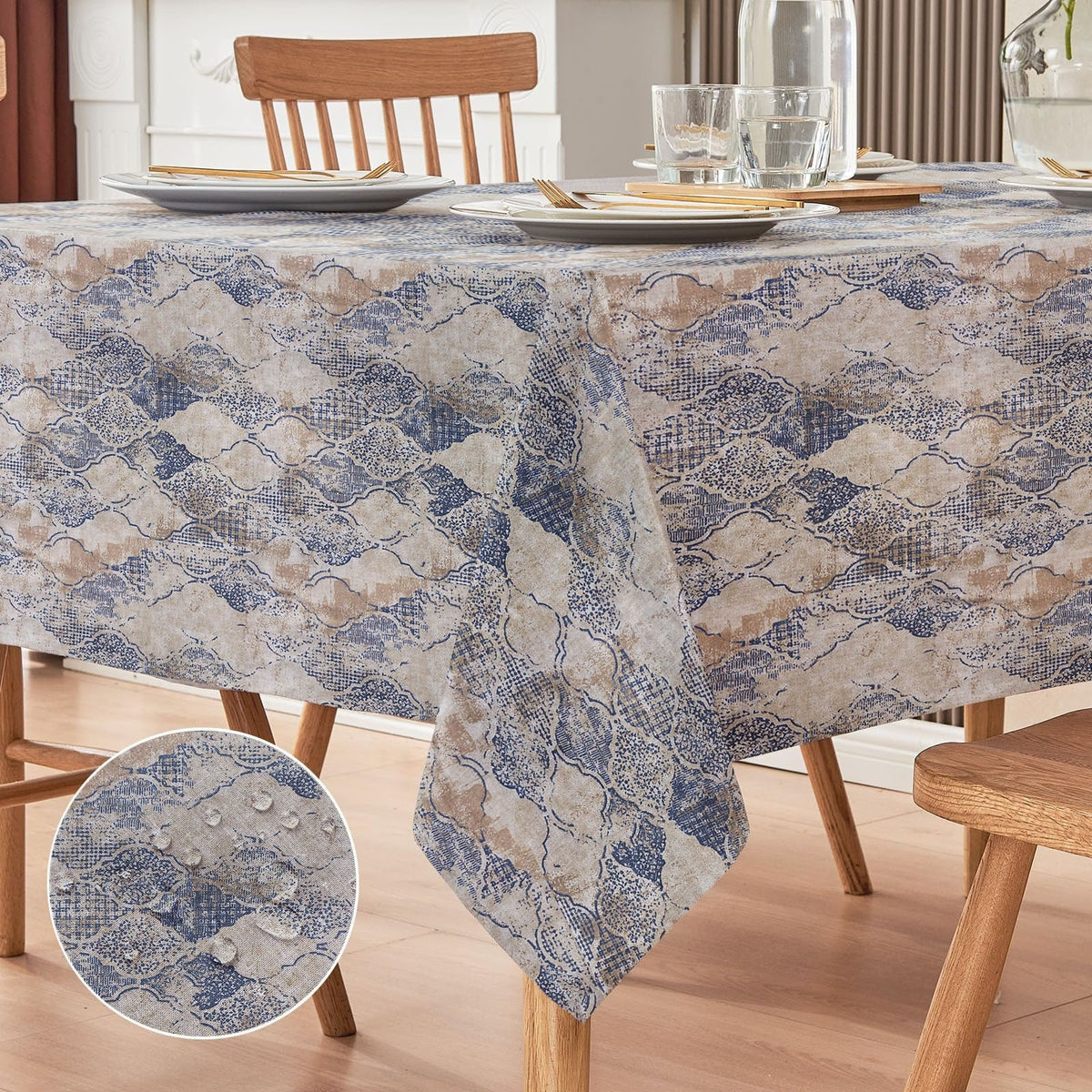 Waterproof Decorative Printed Cotton Table cover - Ankara - Aura Living