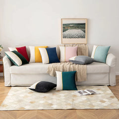 Pack Of 2 Velvet Patchwork with Golden Ribon Cushions - Aura Living