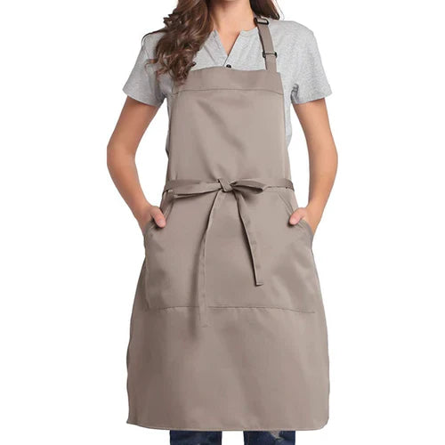 100% Cotton Apron For Kitchen - Dark Beige - Aura living