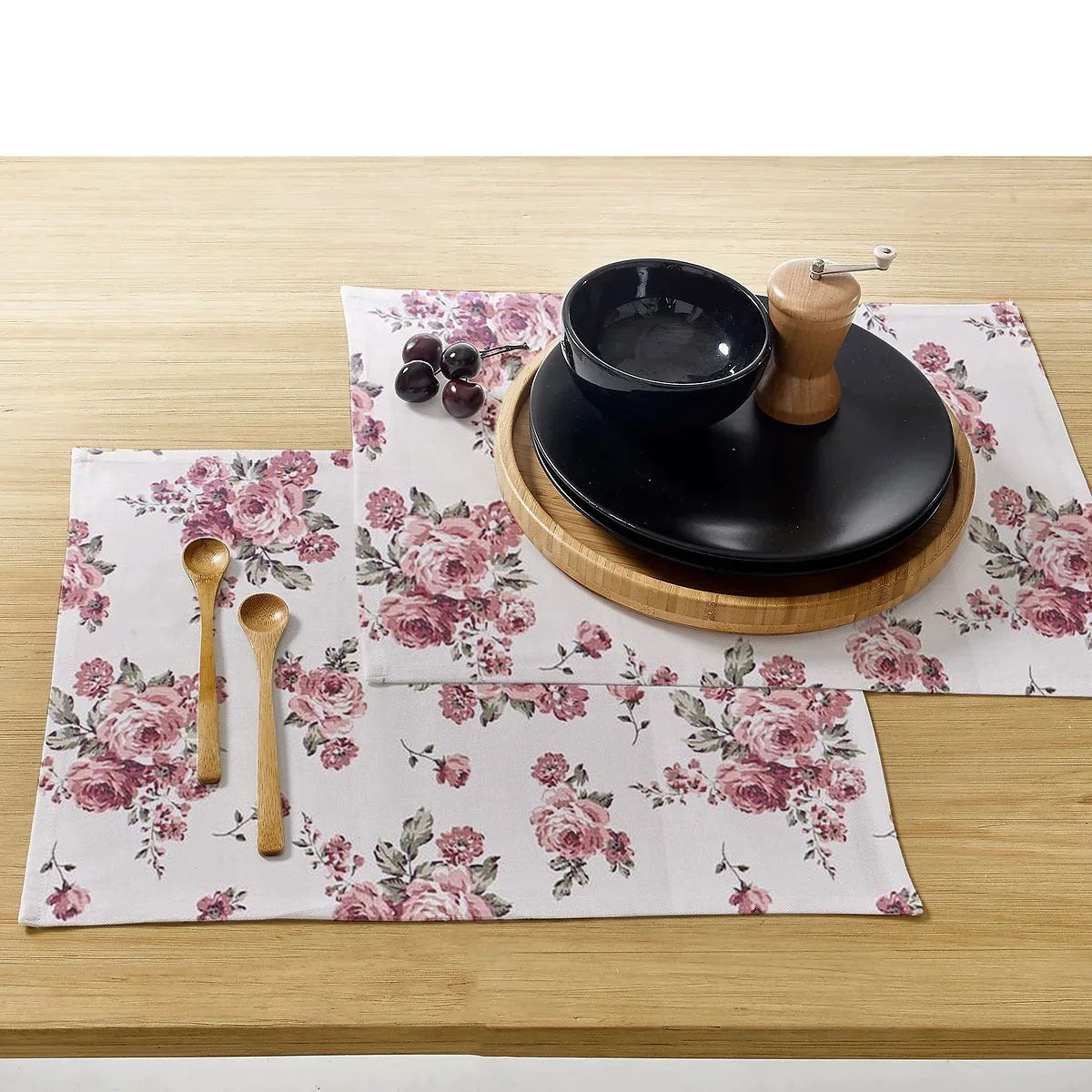 Waterproof Cotton Reversible Dinning Set - Rose Garden - Aura living