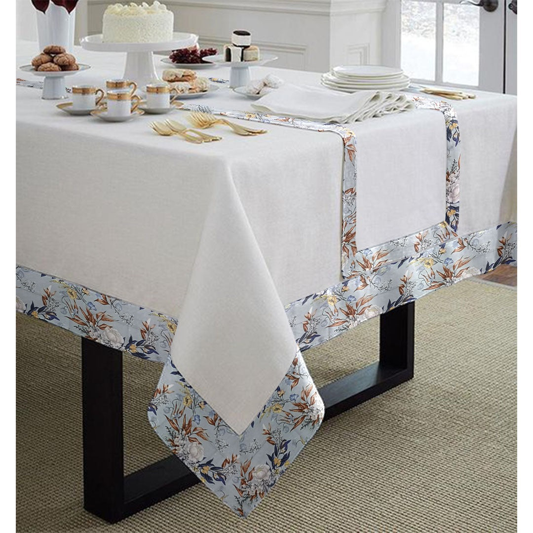Cotton Tablecloth With Printed Bordered -