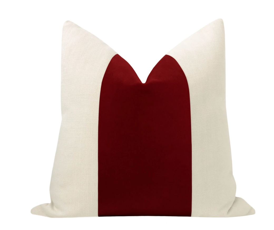 Packof 2 Classic Espresso Velvet Panel With Oatmeal Cotton Cushions - Aura Living