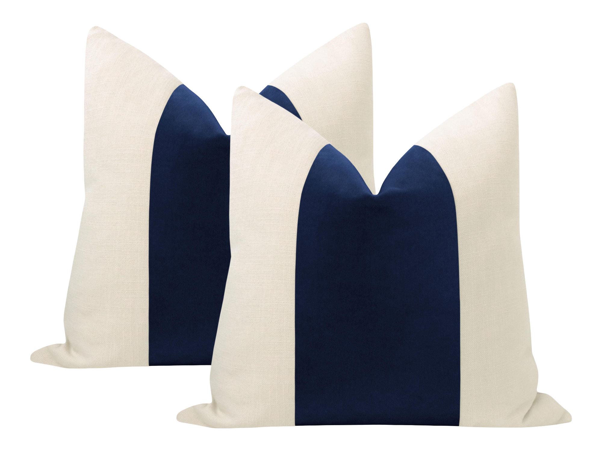 Packof 2 Classic Espresso Velvet Panel With Oatmeal Cotton Cushions - Aura Living