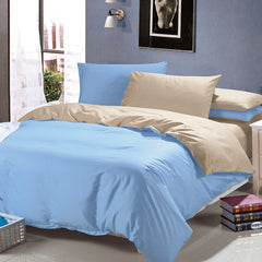 Plain Dyed Reversible Cotton Duvet Cover 8 pcs Set - 002