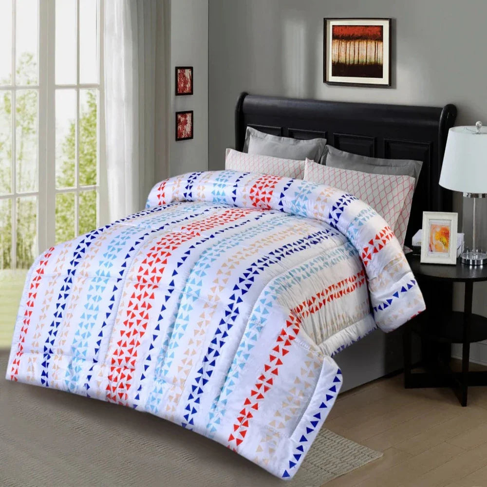 Small Triangle Reversible Printed Comforter - Aura Living