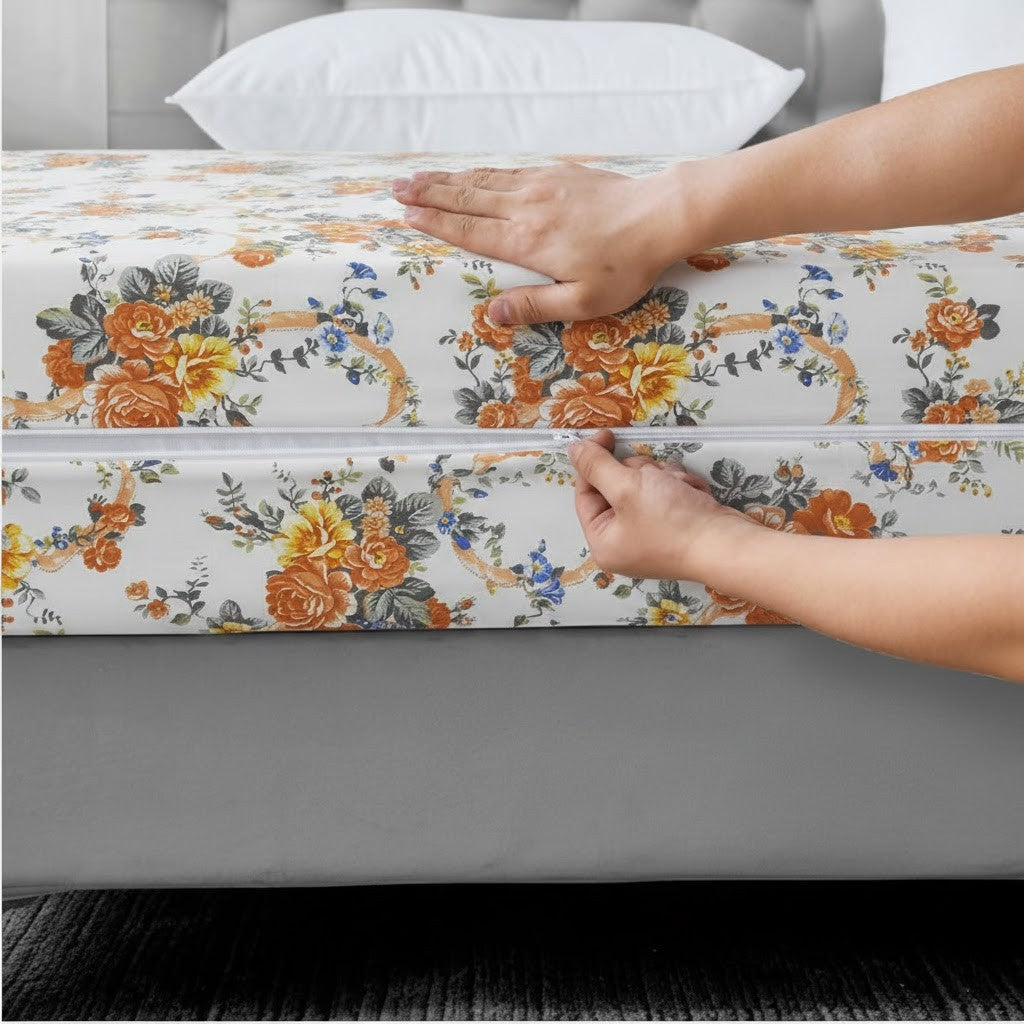 100% Cotton Printed Zipper Mattress Cover -