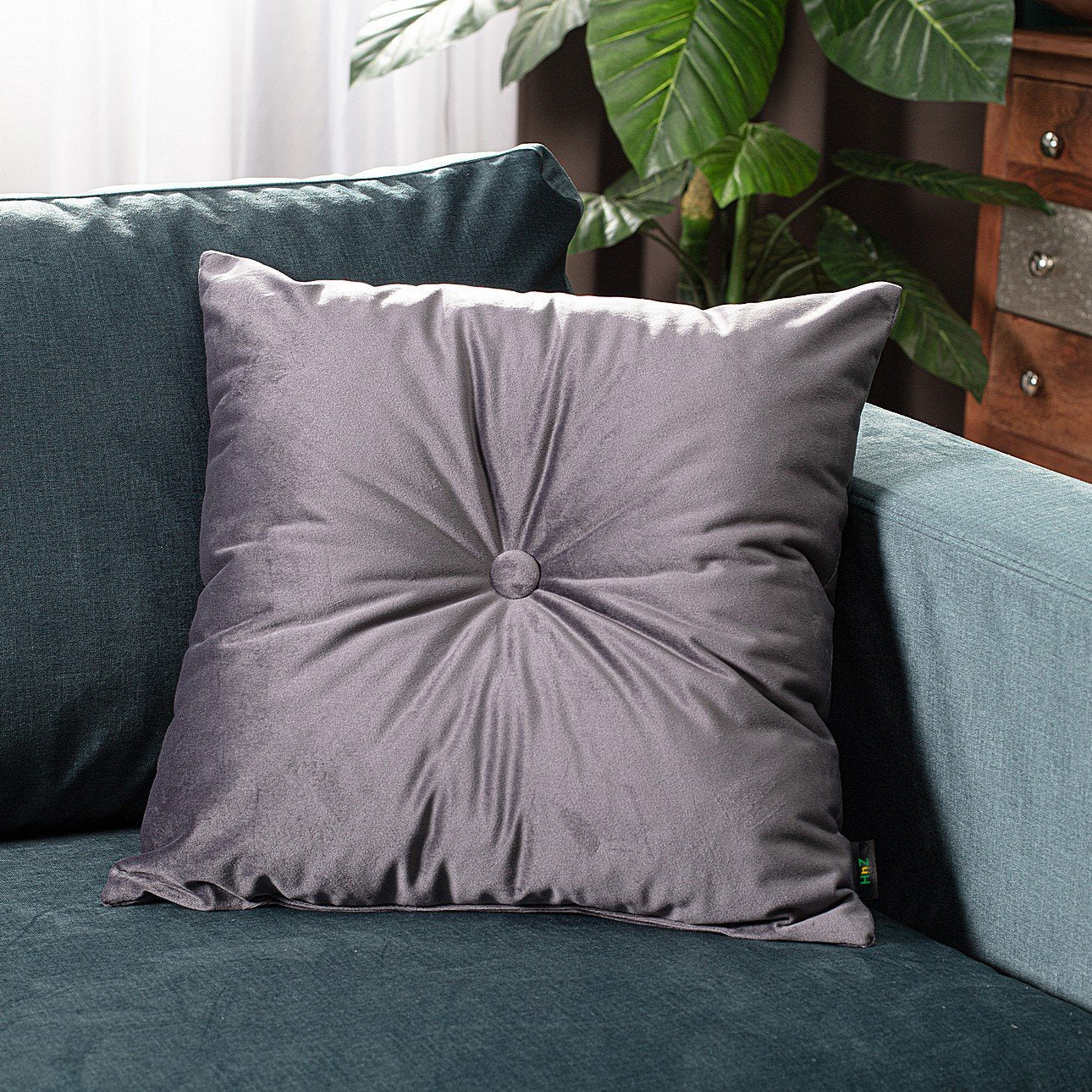 Square Velvet Cushion Covers With Button - Aura Living