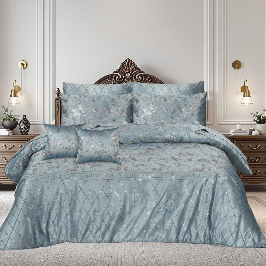 8 Pcs Greek Border Velvet Duvet Cover Sets