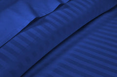 Luxury Strip Satin Bed sheet Set - Royal Blue - Aura living