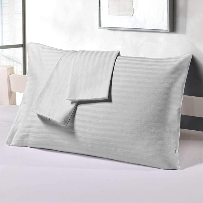 Pack of 2 Luxury Satin strip pillow covers