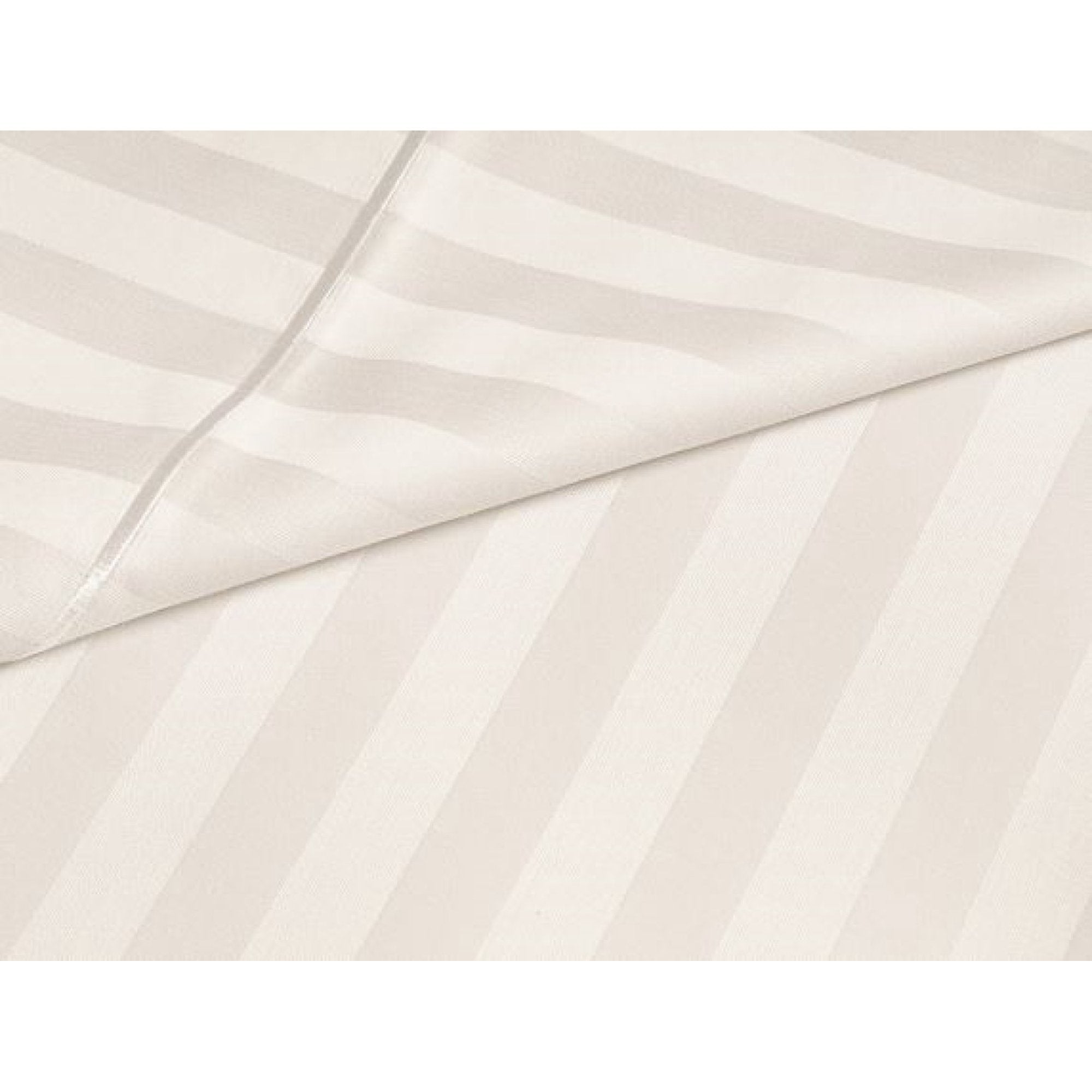 Luxury Strip Satin Bed sheet Set - Off White - Aura Living