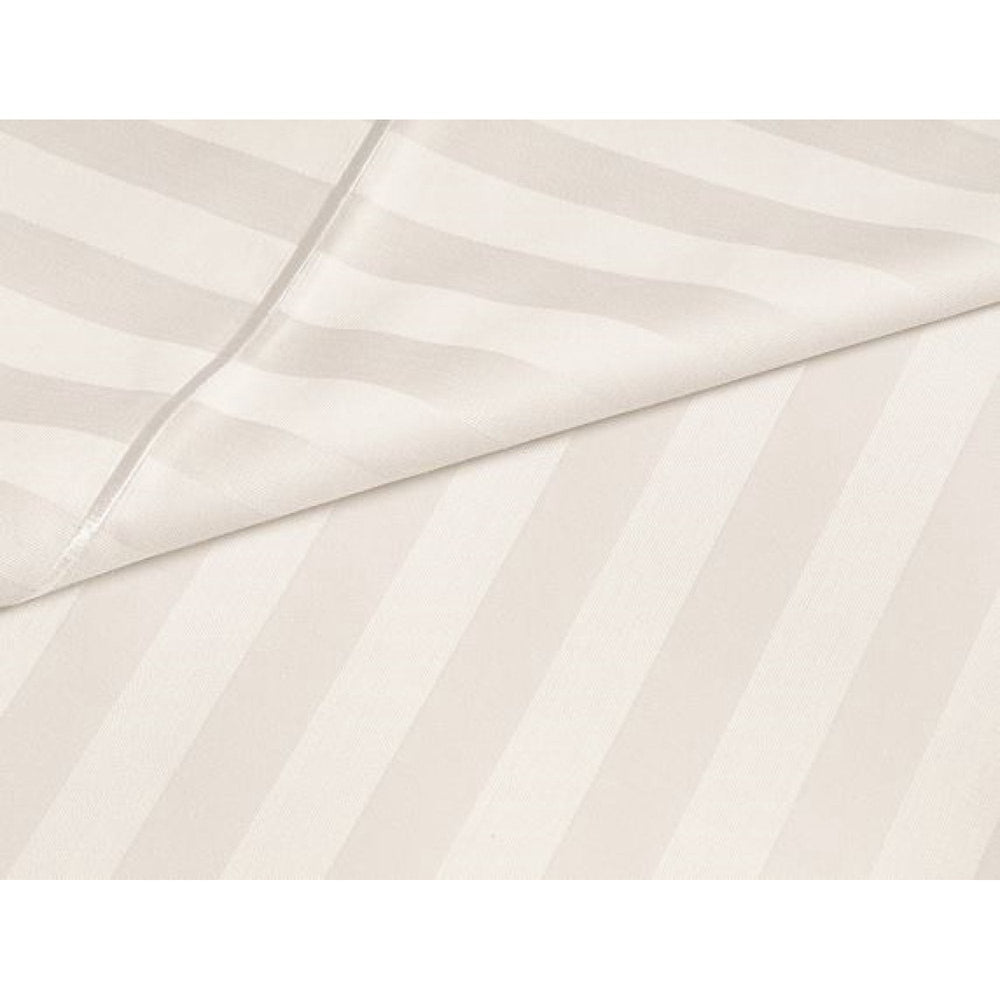 Luxury Strip Satin Bed sheet Set - Off White - Aura Living