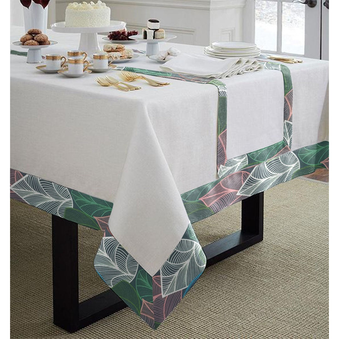 Cotton Tablecloth With Printed Bordered -