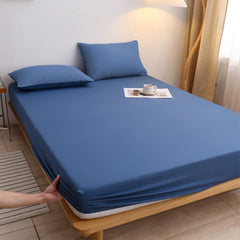 Dark Blue Egyptian Cotton Fitted Sheet Set - Aura living