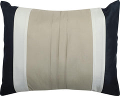 Rectangular Pleated Cotton Cushion Cover Beige and Black - Aura Living