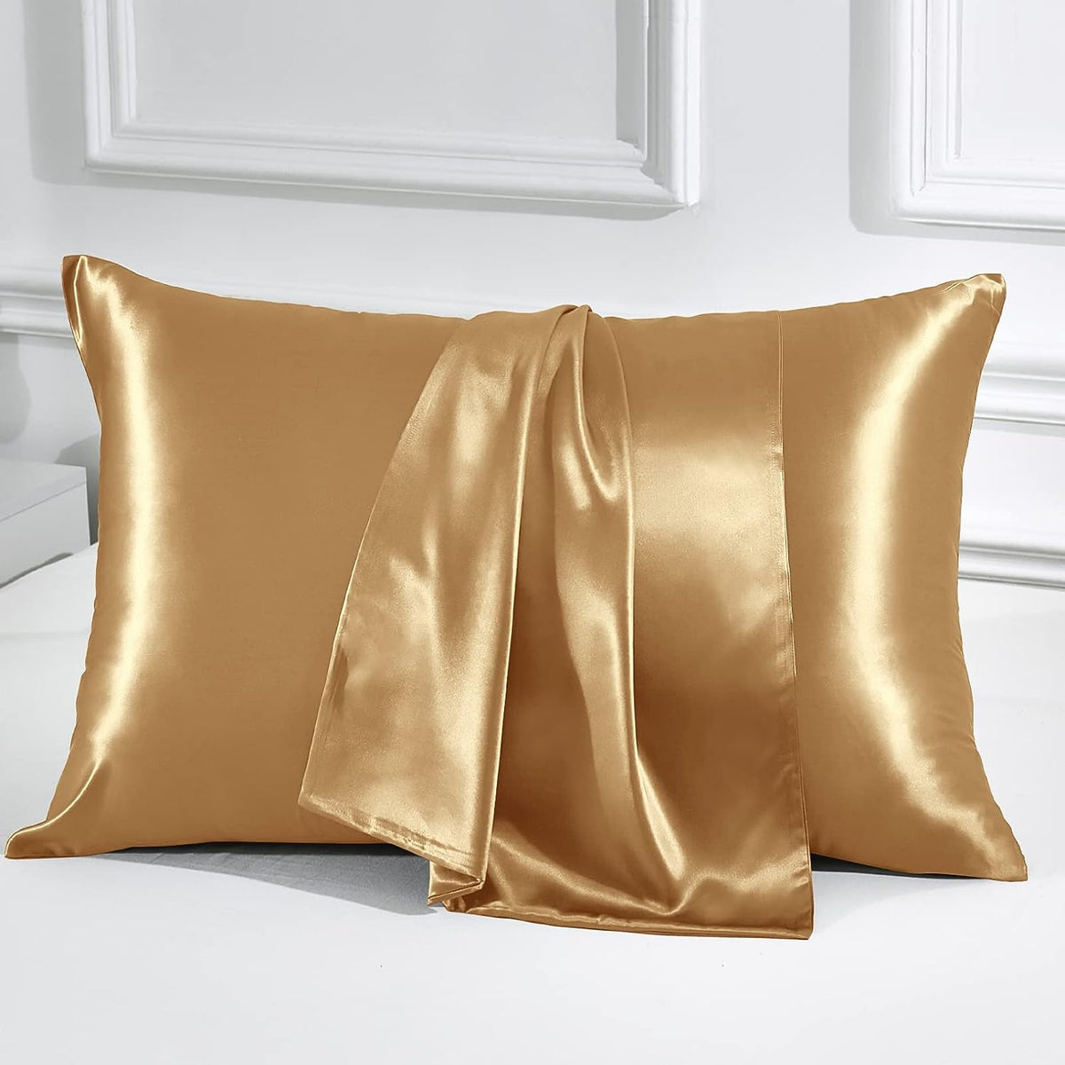 Mulberry Silk Pillowcase Pair Gold - Aura Living