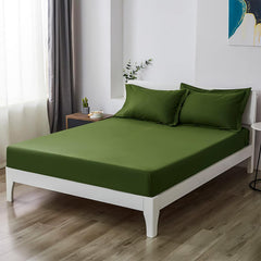 Dark Green Egyptian Cotton Fitted Sheet Set - Aura living