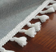 Decorative Tablecloth With Tassel - Grey - Aura Living