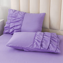 Luxury Cotton Frilled Duvet Set -Lilac - Aura Living